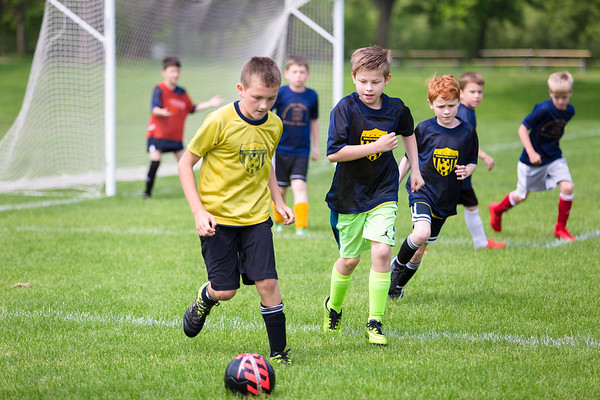Young boys playing soccer